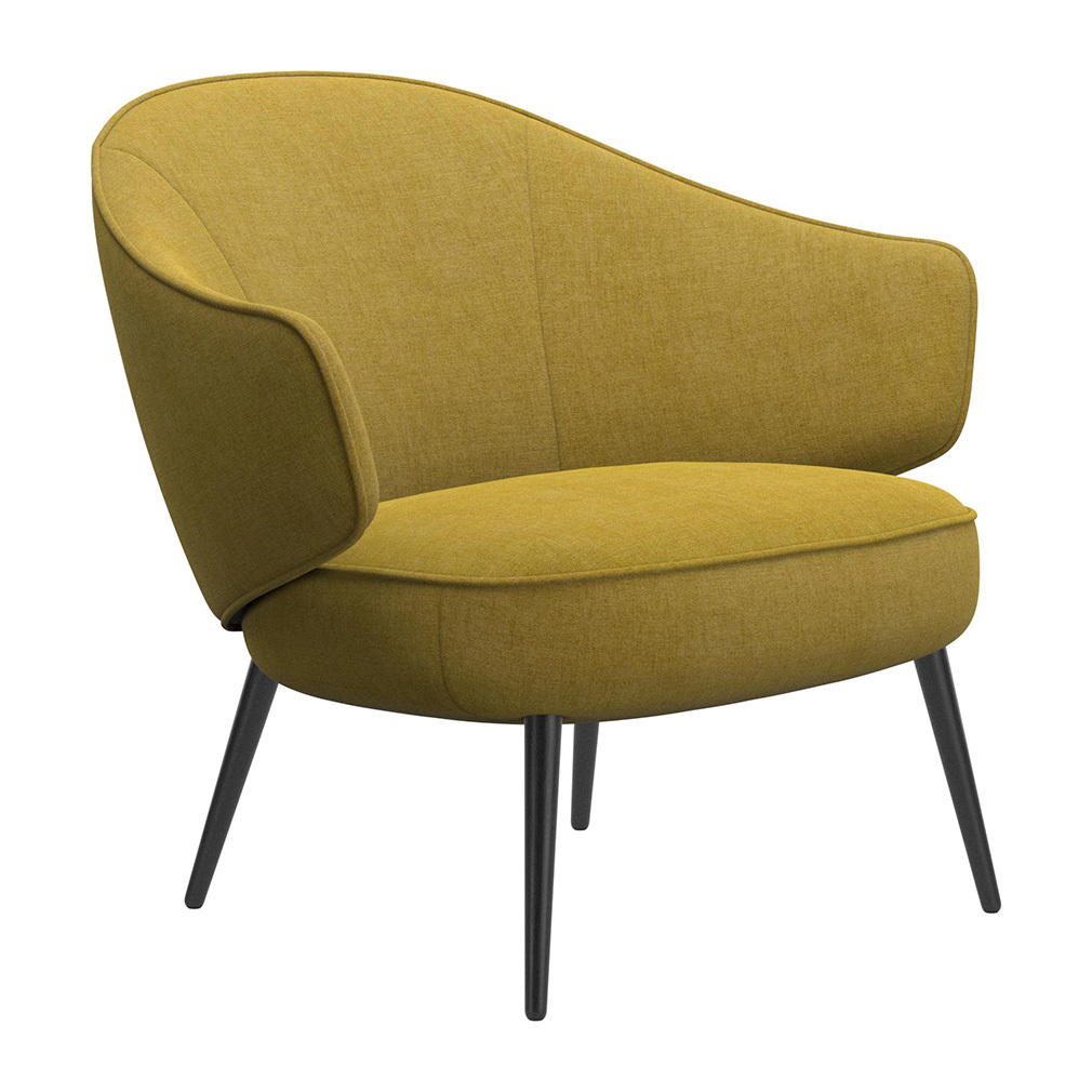 BoConcept Charlotte-nojatuoli Tomelilla-kangas 3143 sinapinkeltainen/espresso