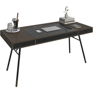 Cupertino Desk, Dark Oak / Black