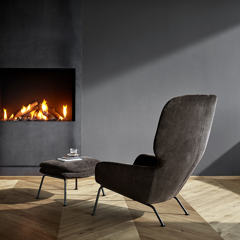 BoConcept Dublin Footstool, Frisco Fabric 2056 Blue Vepsäläinen