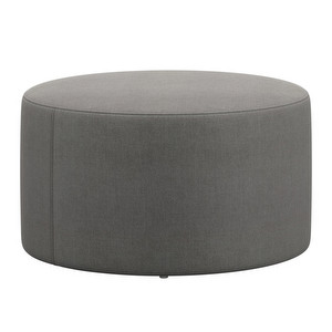 Eden Footstool, Tomelilla Fabric 3142 Grey, ø 70 cm