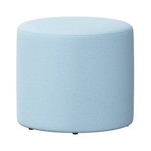 Eden Footstool, Frisco Fabric 2275 Blue, ⌀ 45 cm