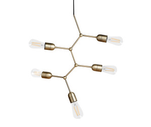 Five Pendant Lamp, Brass