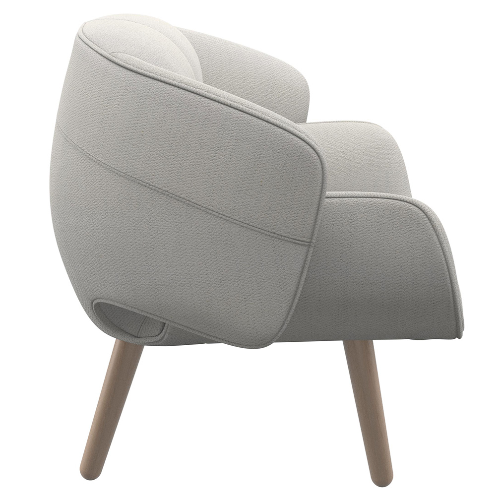 BoConcept Fusion Armchair, Lazio Fabric 3090 White / Oak