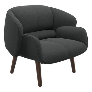 Fusion Armchair, Nani Fabric 2111 Dark Grey / Walnut