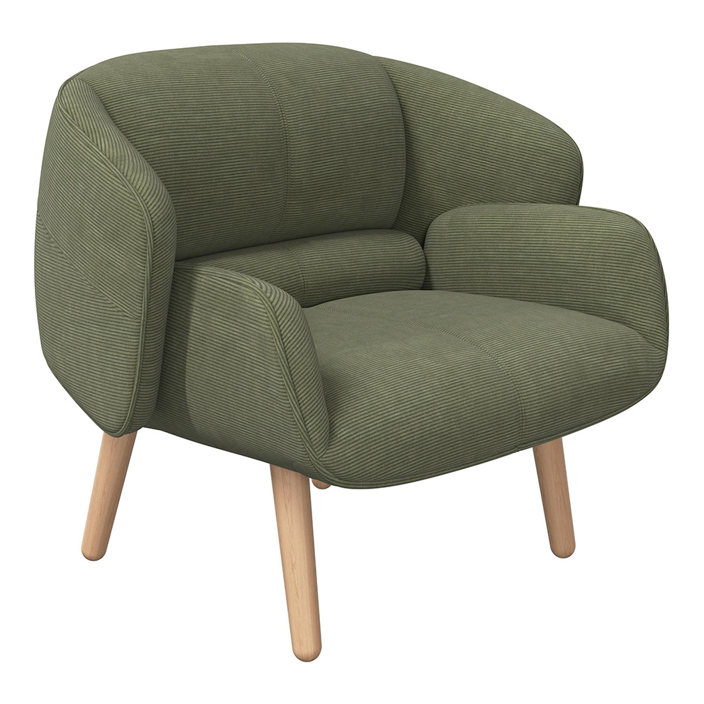 BoConcept Fusion Armchair, Skagen Fabric 3165 Green / Oak