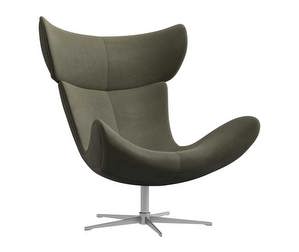 Imola Armchair, York Leather 5121 Olive Green / Steel, Swivel base