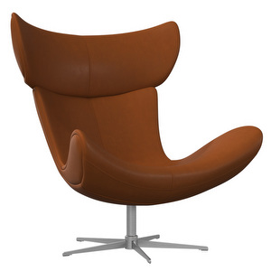 Imola-nojatuoli, Nordic Vintage -nahka 5150 caramel / teräs, pyörivä jalusta