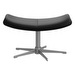 Imola Footstool, Nordic Grain Leather 5130 Black / Steel