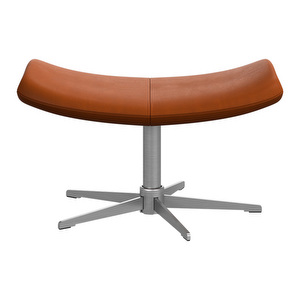 Imola Footstool, Nordic Grain Leather 5150 Caramel / Steel