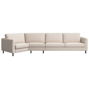 Indivi Corner Sofa, Lazio Fabric 3090 White, W 359 cm