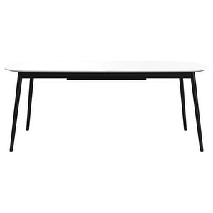 Kingston Extendable Dining Table, White / Black, 100 x 197/267 cm