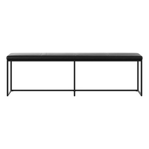 London Bench, Nordic Grain Leather 5130 Black, W 160 cm