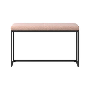 London Bench, Leeds Fabric 3024 Pink / Black, W 80 cm