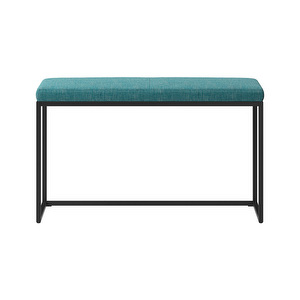 London Bench, Napoli Fabric 2253 Turquoise / Black, W 80 cm
