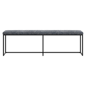 London Bench, Tuscany Fabric 3206 Blue / Black, W 160 cm
