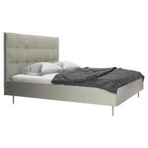 Lugano Bed, Lazio Fabric 3091 Beige / Ash Grey, 180 x 200 cm