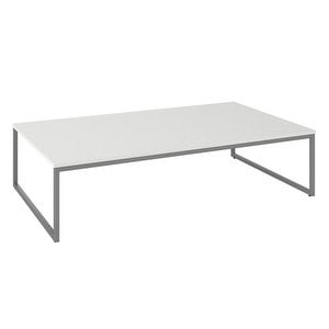 Lugo Coffee Table, White/Steel, 60 x 102 cm