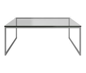Lugo Coffee Table, Clear Glass / Brushed Steel, 92 x 92 cm