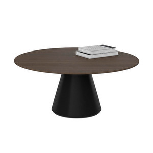 Madrid Coffee Table, Black / Dark Oak Veneer, ⌀ 80 cm