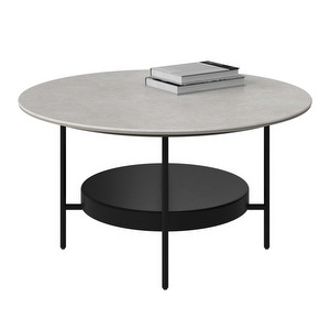 Madrid Coffee Table, Metal / Ash Ceramic, ⌀ 80 cm