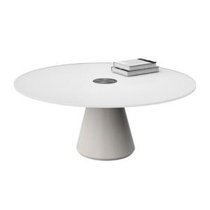 Madrid Coffee Table, Metal / White Glass, ⌀ 80 cm