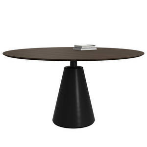 Madrid Dining Table, Dark Oak / Black, Ø 150 cm