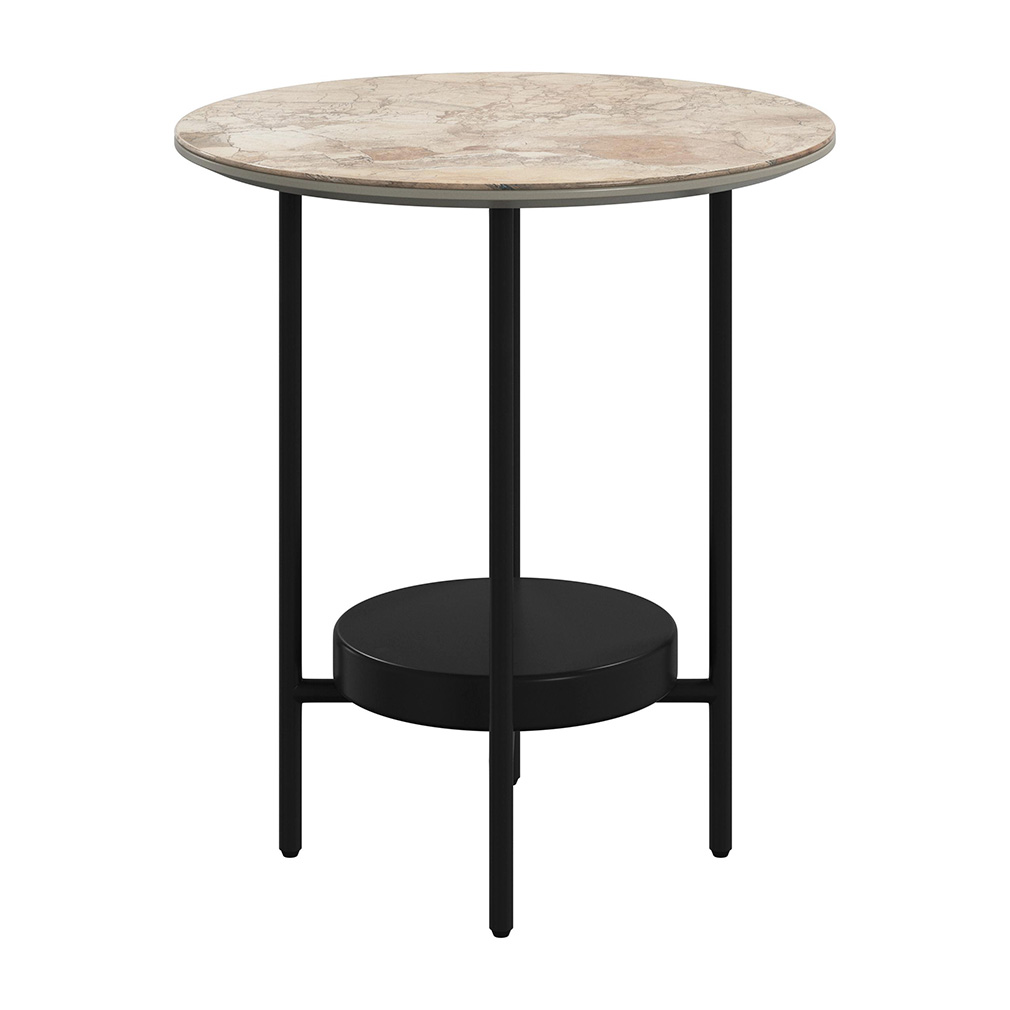 BoConcept Madrid Side Table, Brown Ceramic / Black | Vepsäläinen