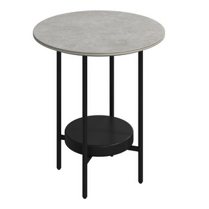 Madrid Side Table, Ash Grey Ceramic / Black