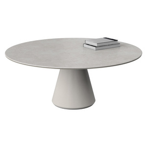 Madrid Coffee Table, White / Ash Grey Ceramic, ø 99 cm