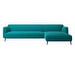 Modena Chaise Sofa, Napoli Fabric 2253 Turquoise, W 267,5 cm