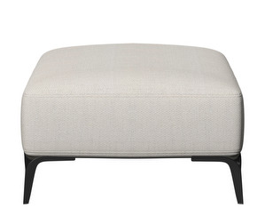 Modena Footstool, Lazio Fabric 3090 White, H 42 cm