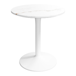 New York Dining Table, White Ceramic / White, ⌀ 80 cm