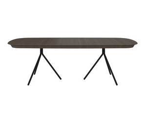 Ottawa Extendable Dining Table, Dark Chestnut / Matt Black, 100 x 240/327 cm