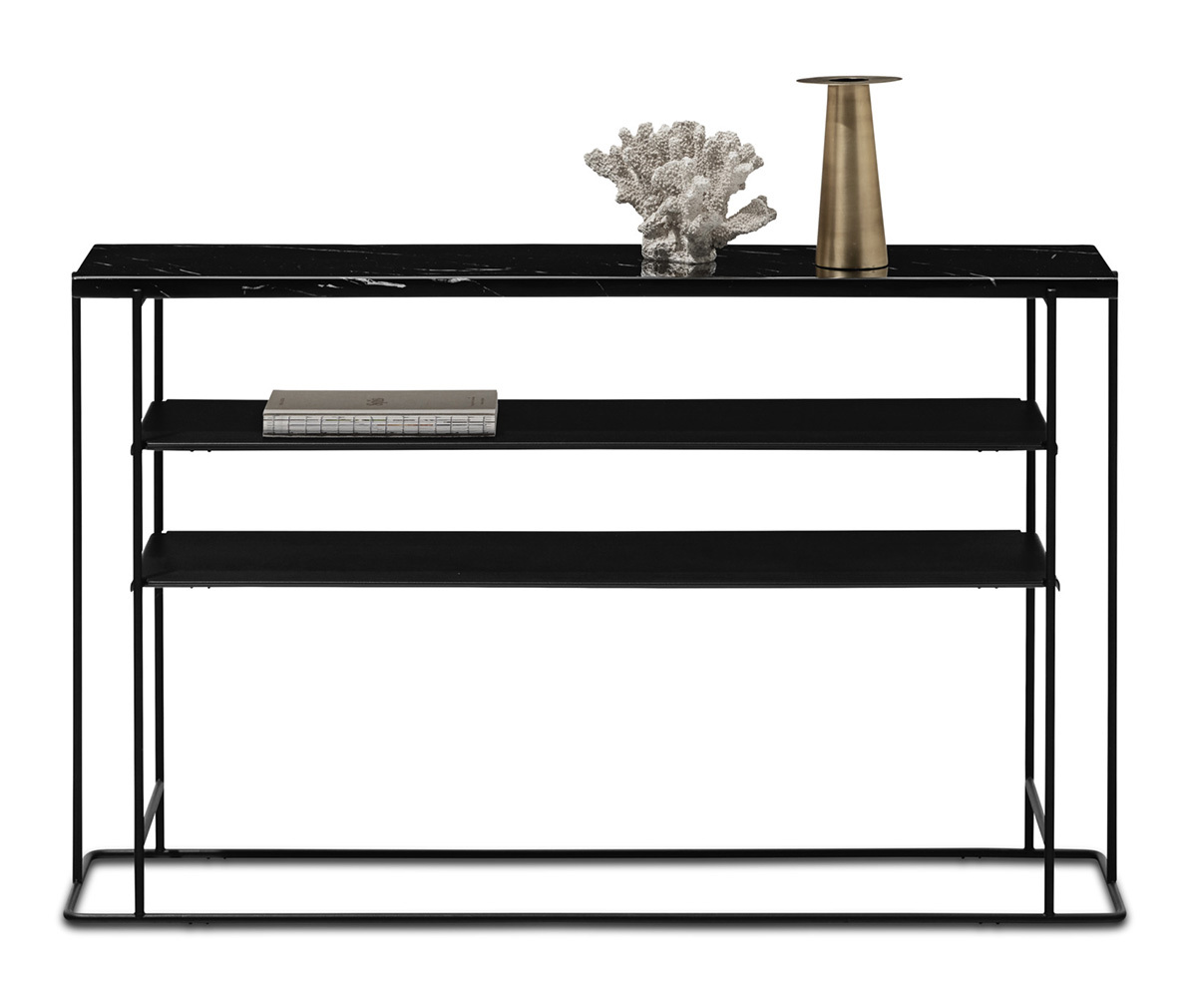 BoConcept Paris Console Table Dark Marble/Matt Black