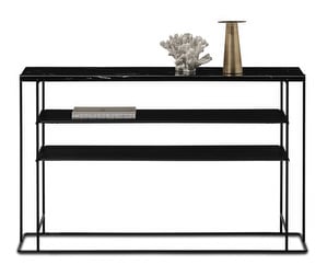 Paris Console Table, Dark Marble/Matt Black