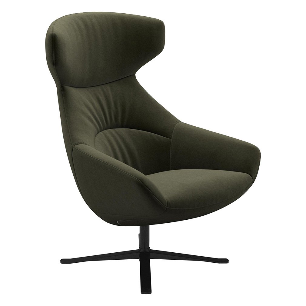BoConcept Porto-nojatuoli Velvet-kangas 3134 oliivinvihreä