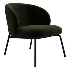 Princeton Lounge Chair, Velvet Fabric 3134 Olive Green