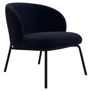 Princeton Lounge -tuoli, Velvet-kangas 3031 sininen