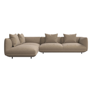 Salamanca Corner Sofa, Lazio Fabric 3096 Brown, W 328 cm