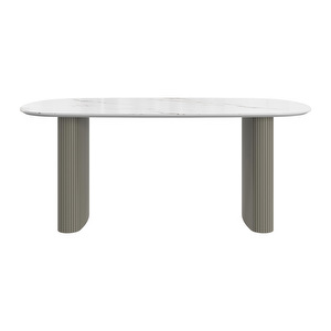 Santiago-ruokapöytä, valkoinen marmorikeramiikka/harmaa, 99 x 180  cm