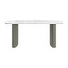 Santiago Dining Table, White Marble Ceramic / Grey, 99 x 180  cm