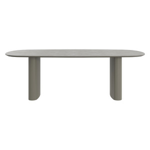 Santiago Dining Table, Ash Grey Ceramic / Grey, 99 x 230  cm