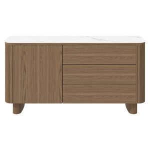 Santiago Sideboard, White Ceramic / Natual Oak, W 150 cm