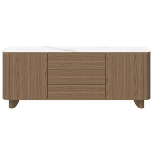 Santiago Sideboard, White Ceramic / Natual Oak, W 200 cm
