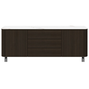 Santiago Sideboard, White Ceramic / Dark Oak, W 200 cm