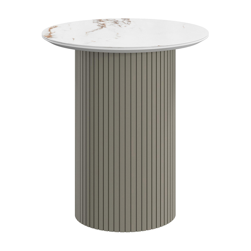 BoConcept Santiago-sivupöytä valkoinen keramiikka/harmaa, ø 46 cm
