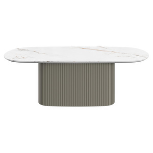 Santiago Coffee Table, White Ceramic / Grey, 58 x 118 cm