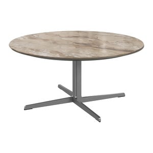 Sevilla Coffee Table, Brown Ceramic / Brushed Steel