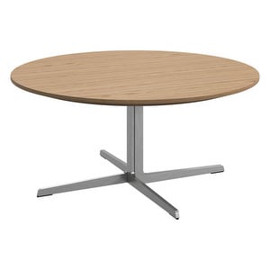 Sevilla Coffee Table, Oak/Brushed Steel, ∅ 80 cm