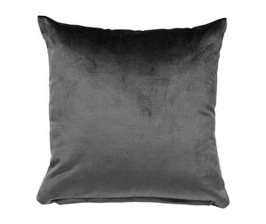 Velvet Cushion, Charcoal Grey, 43 x 43 cm